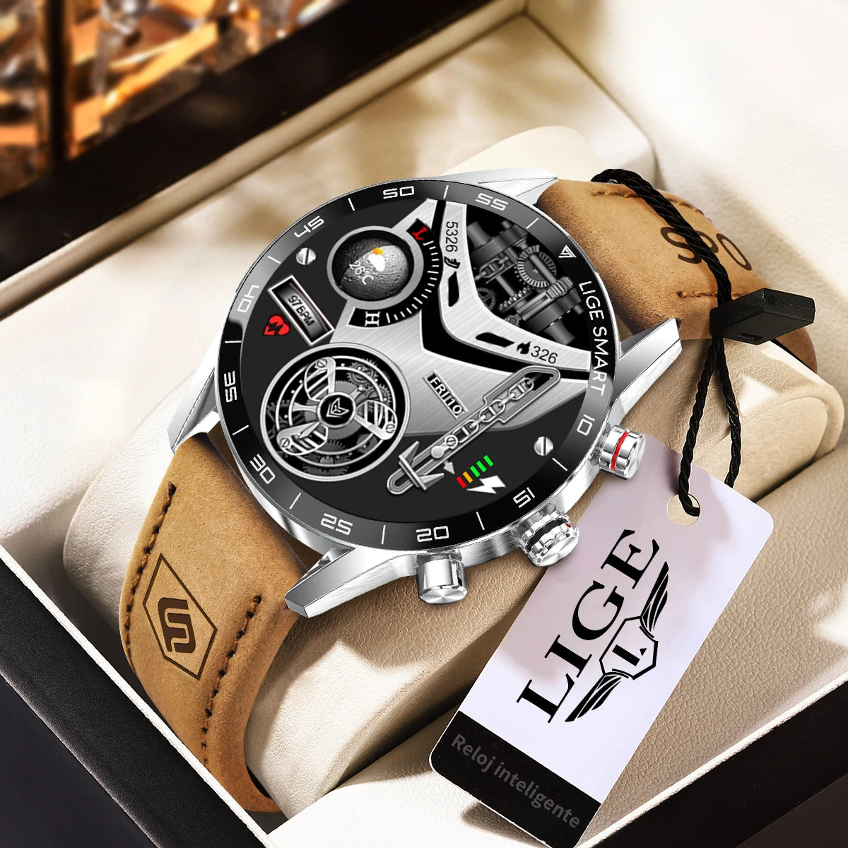 LIGE 2024 Neue robuste militärische GPS-Smartwatch für Herren, AMOLED-HD-Bildschirm, Herzfrequenz, Bluetooth-Anruf, wasserdichte Outdoor-Smartwatch
