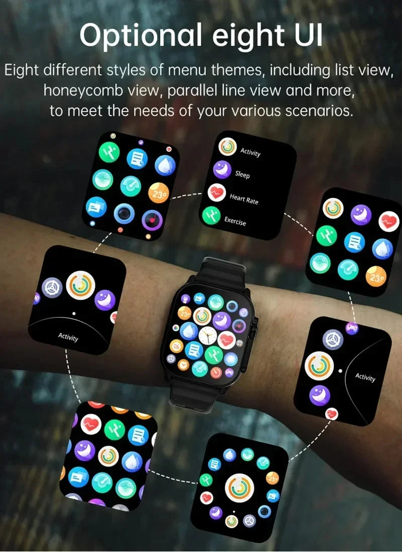 LAXASFIT Neue T800 U2 Smart Watch Herren Damen Sport-Tracking Bluetooth Talk BT Musikspiel Kabelloses Aufladen Smart Watch