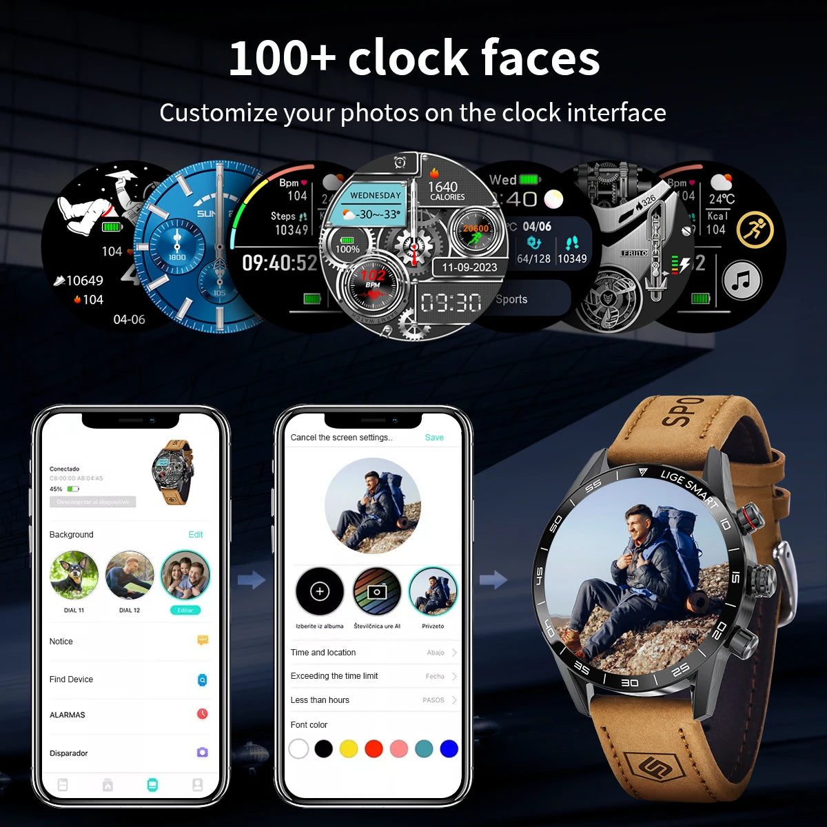 LIGE 2024 Neue robuste militärische GPS-Smartwatch für Herren, AMOLED-HD-Bildschirm, Herzfrequenz, Bluetooth-Anruf, wasserdichte Outdoor-Smartwatch