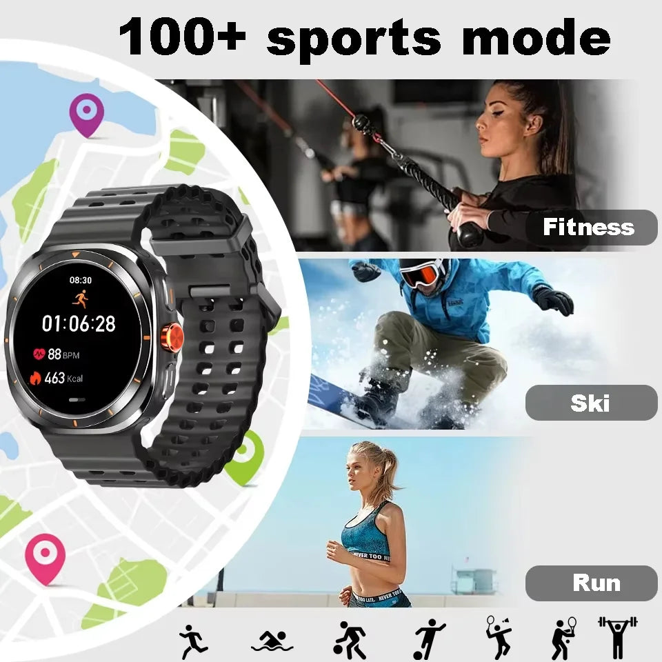 LAXASFIT New GT7 Ultra 1.52-inch HD Large Screen Bluetooth Talk Sports Fitness Smart Watch Men Women Watch Holiday Gift