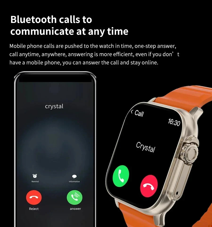 LAXASFIT New T800 U2 Smart Watch Men's Women's Sports Tracking Bluetooth Talk BT Music Game Wireless Charging Smart Watch