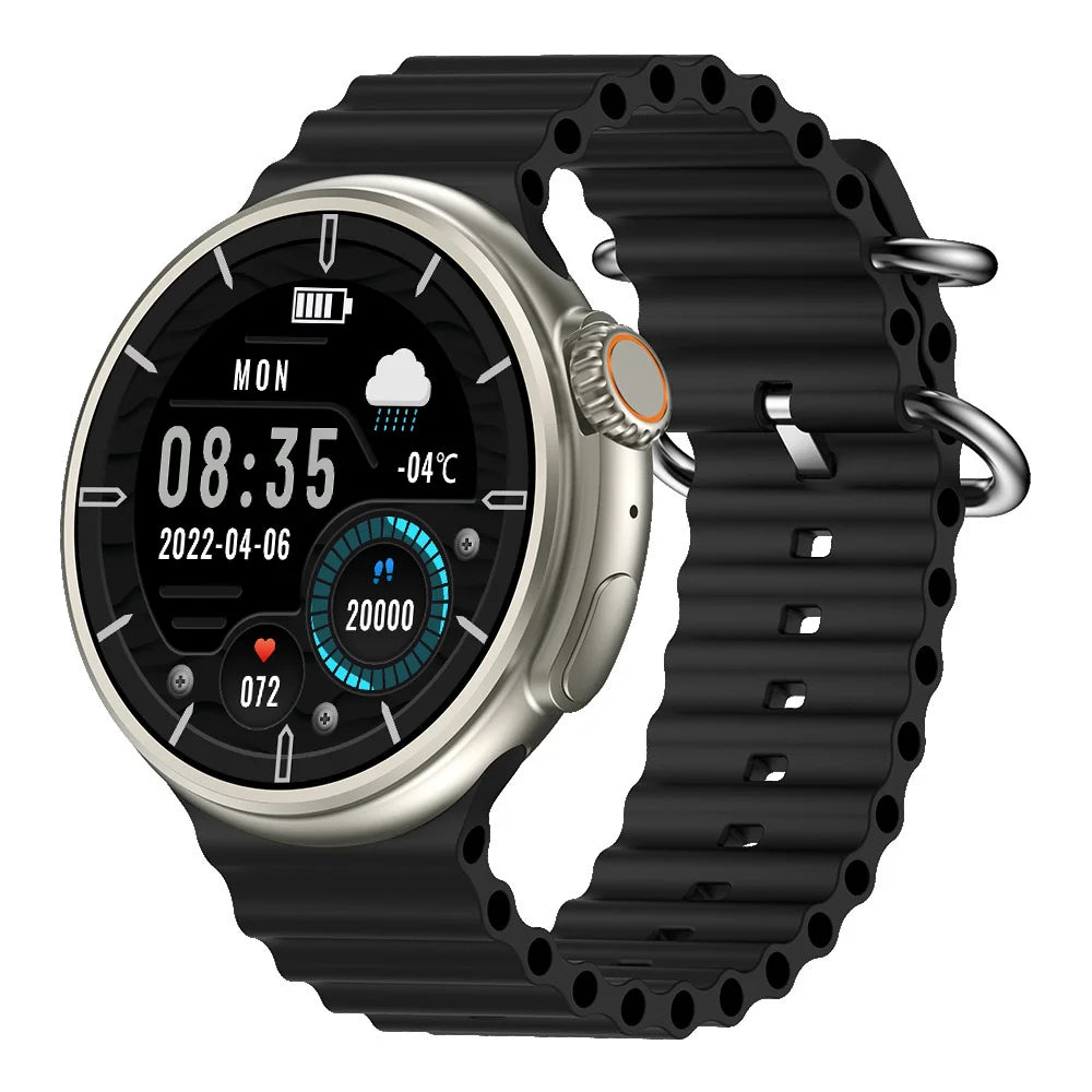 KESHUYOU 2025 New Round Smartwatch Ultra 9 Bluetooth Phone Smartwatch Wireless Charger Sports Smart Watch Android for IOS