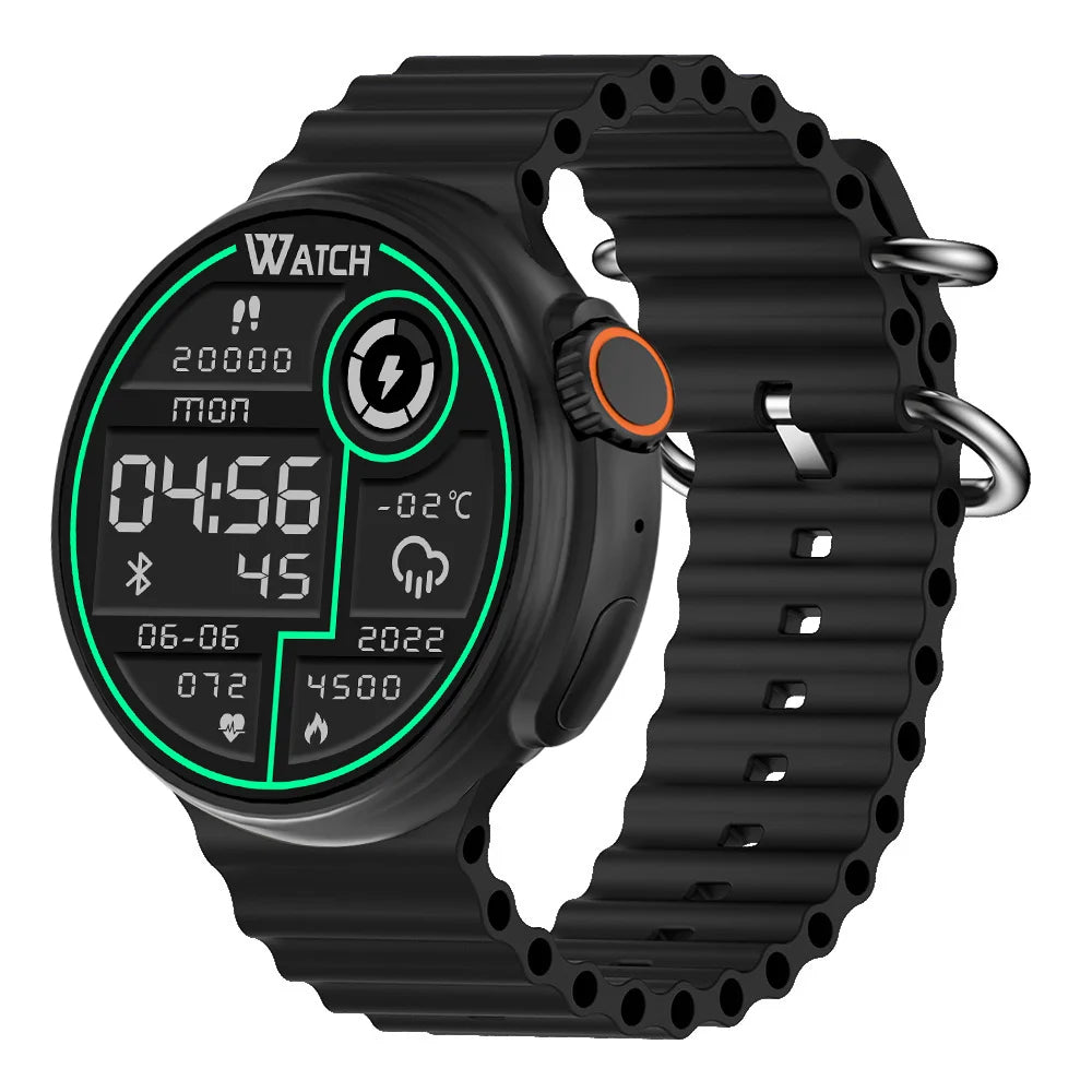 KESHUYOU 2025 New Round Smartwatch Ultra 9 Bluetooth Phone Smartwatch Wireless Charger Sports Smart Watch Android for IOS