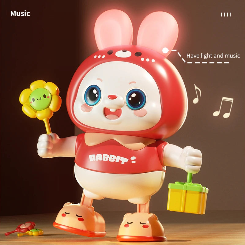 Children Dancing Rabbit Electronic Walking Moving Animals Pet With Music Lighting Girl Interactive Game Frog Kid Toy 3 Year Gift