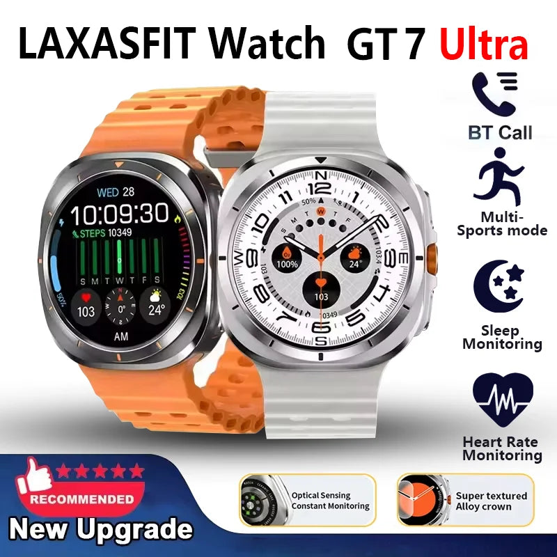 LAXASFIT New GT7 Ultra 1.52-inch HD Large Screen Bluetooth Talk Sports Fitness Smart Watch Men Women Watch Holiday Gift