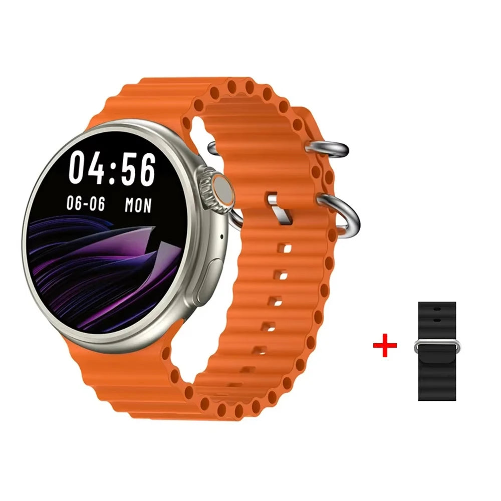 KESHUYOU 2025 New Round Smartwatch Ultra 9 Bluetooth Phone Smartwatch Wireless Charger Sports Smart Watch Android for IOS