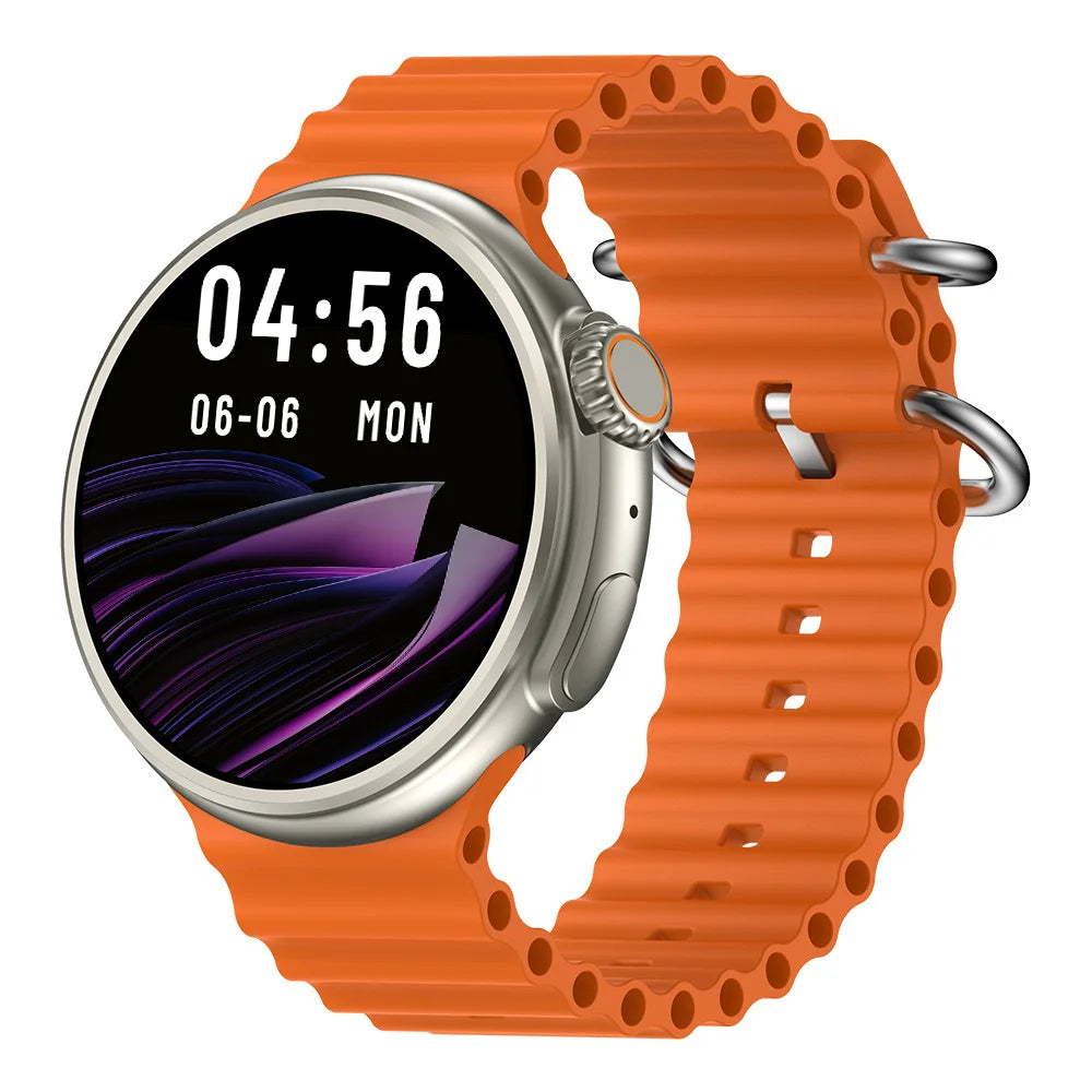 KESHUYOU 2025 New Round Smartwatch Ultra 9 Bluetooth Phone Smartwatch Wireless Charger Sports Smart Watch Android for IOS