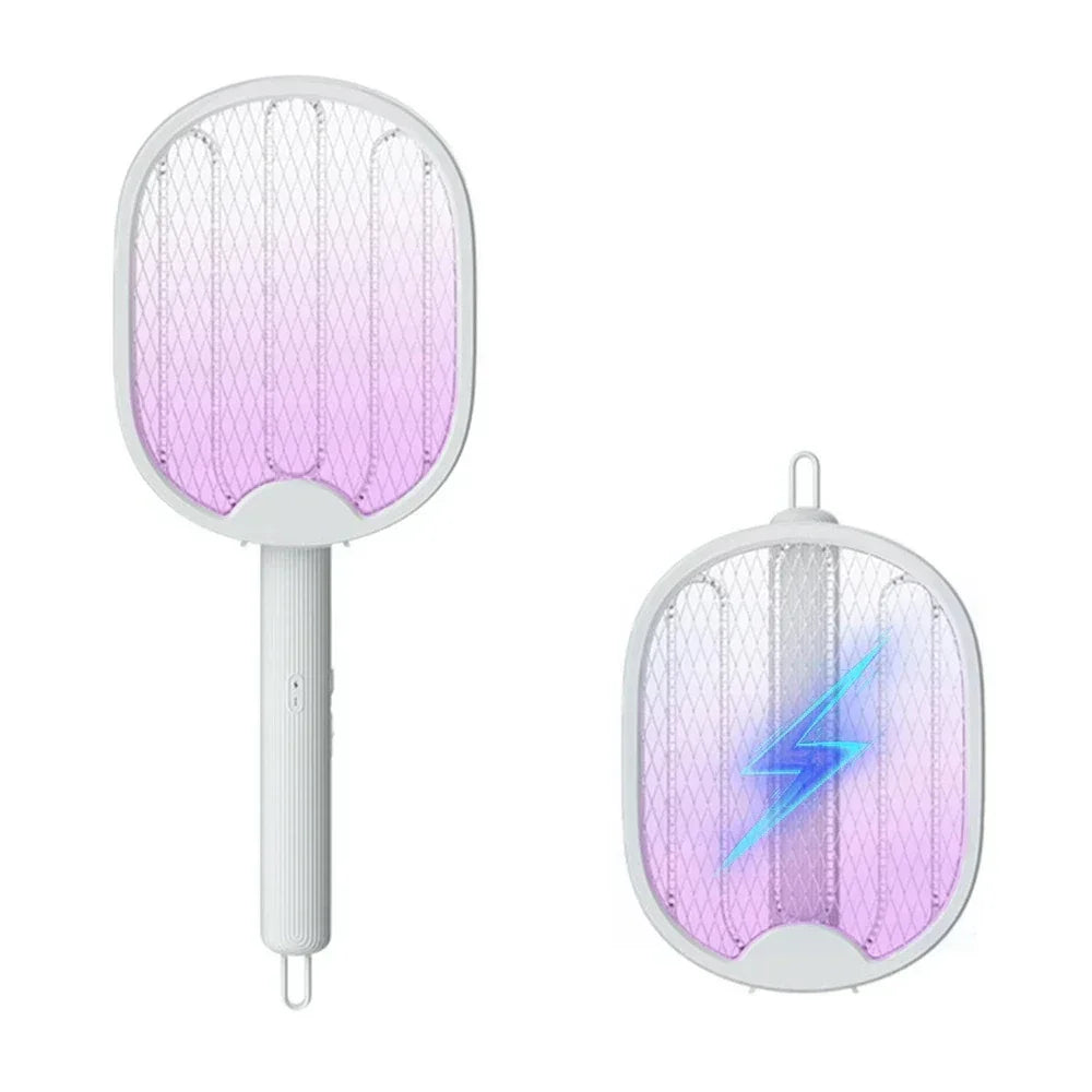 USB Electric Fly Swatter 3000V Mosquito Killer Racket Foldable UV Light Bug Zapper Insect Trap for Camping Home Garden