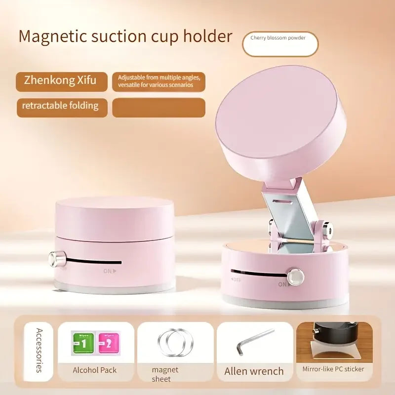 Adjustable Vacuum Suction Cup Magnetic Phone Holder Lazy Multi-functional Foldable Storage Holder Vacuum Suction Phone Holder