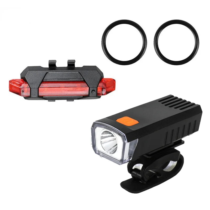 MTB Bike Front Lights USB LED Rechargeable Waterproof Mountain Bike Headlight Bicycle Safety Warning Light Cycling Accessories